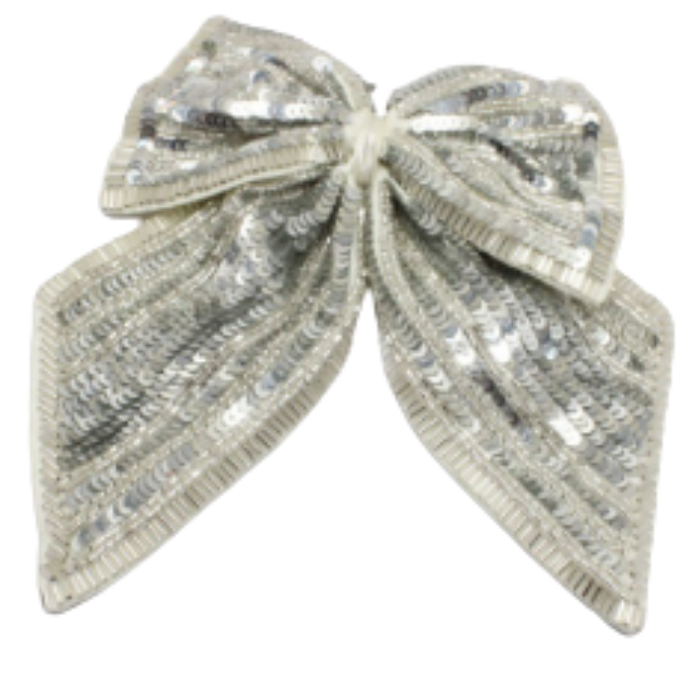 Sequin Bow w/French Barrette