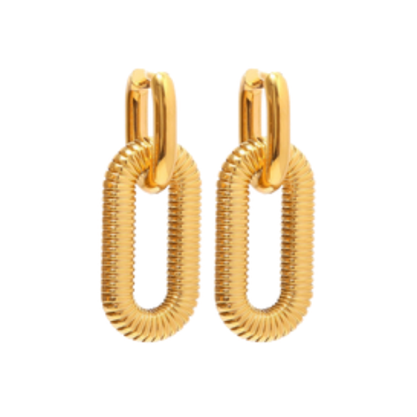 Ridged Chain Statement Earrings