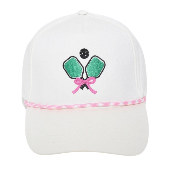 Pickleball Paddle Embroidered w/Pink Rope Hat