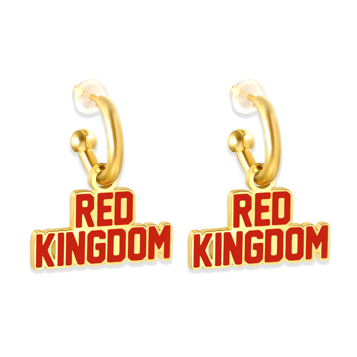 Kansas City Red Kingdom Huggie Hoop Earrings
