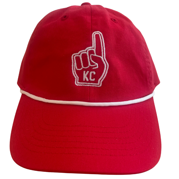 Kansas City Embroidered Hats - KC Foam Finger w/ White Cord