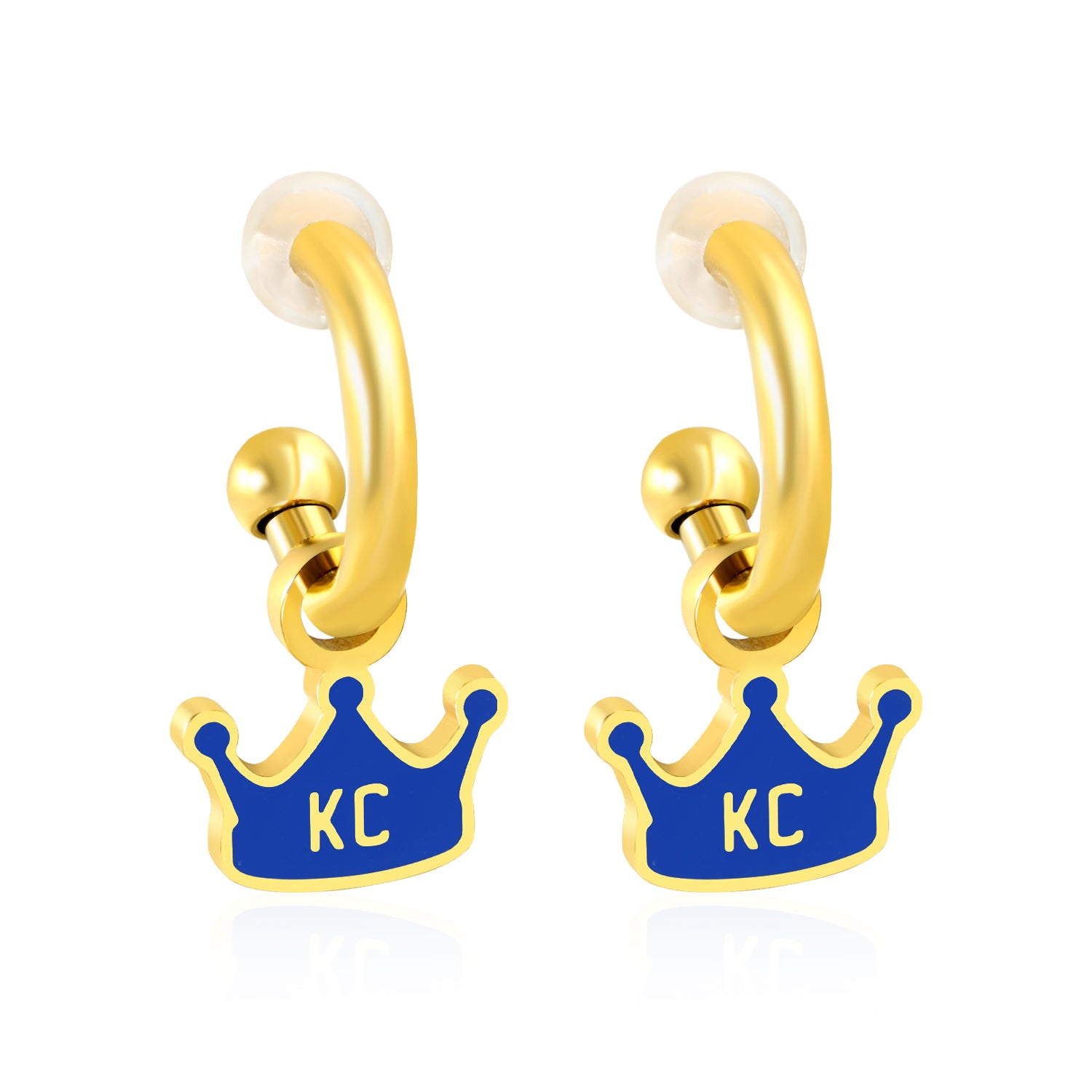 Kansas City Royal Blue Crown Earrings