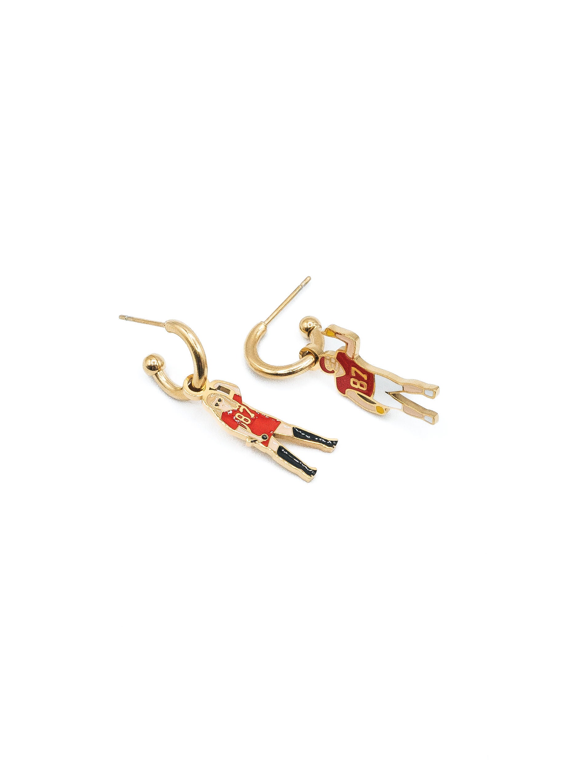 Kansas City #87 Tight End & Taylor Swift Huggie Hoop Earrings