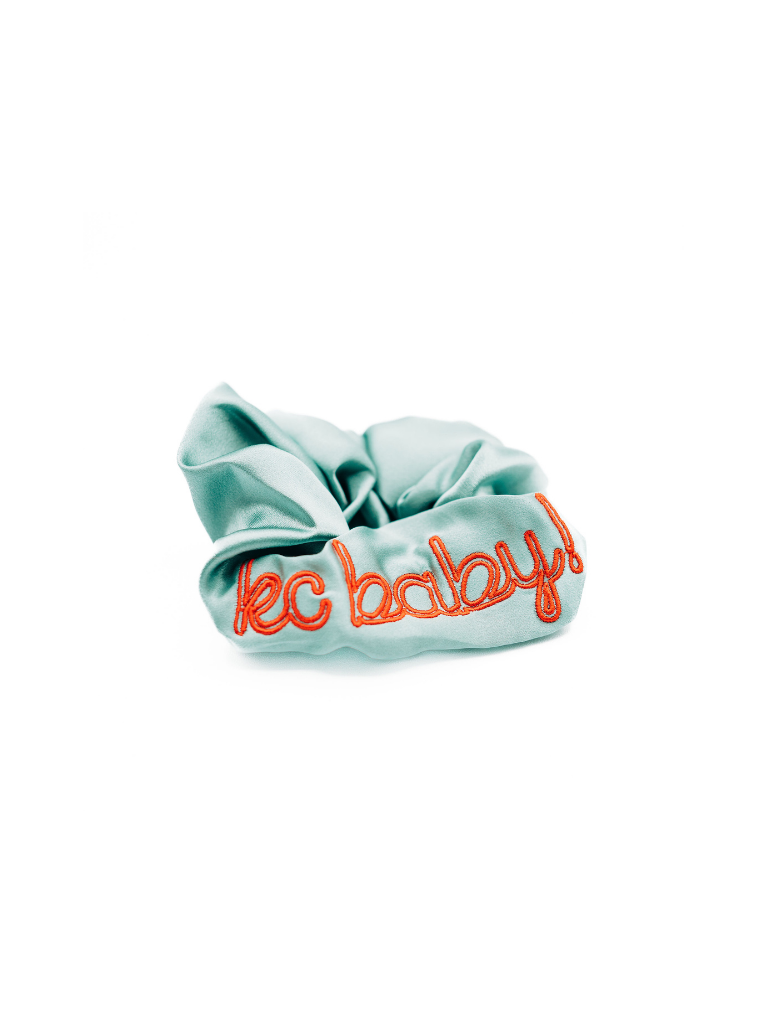 Kansas City Teal & Red Embroidered Scrunchie