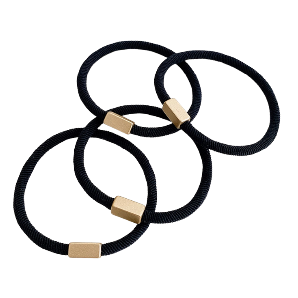 4pc Gold Accented Hair Tie Set