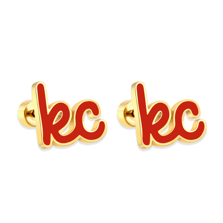 Kansas City Red Script KC Studs