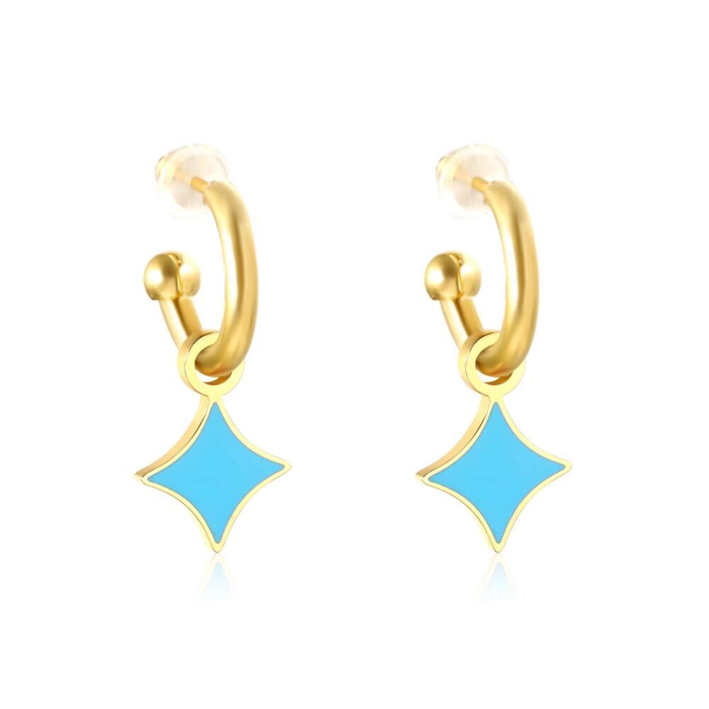 EB x Starlight Blue Star Hoop Earrings