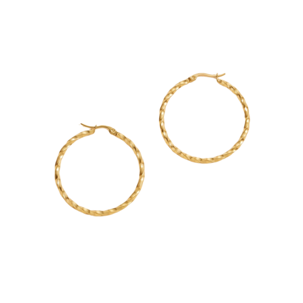 Gold Dipped Twisted Rope Hoop Earrings