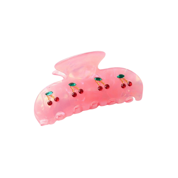Pink Cherry Claw Clip