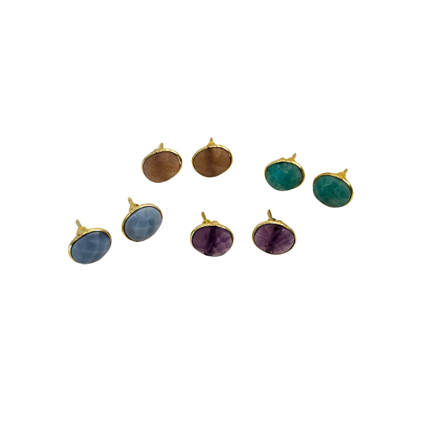 Semi-Precious Stone Stud Earrings