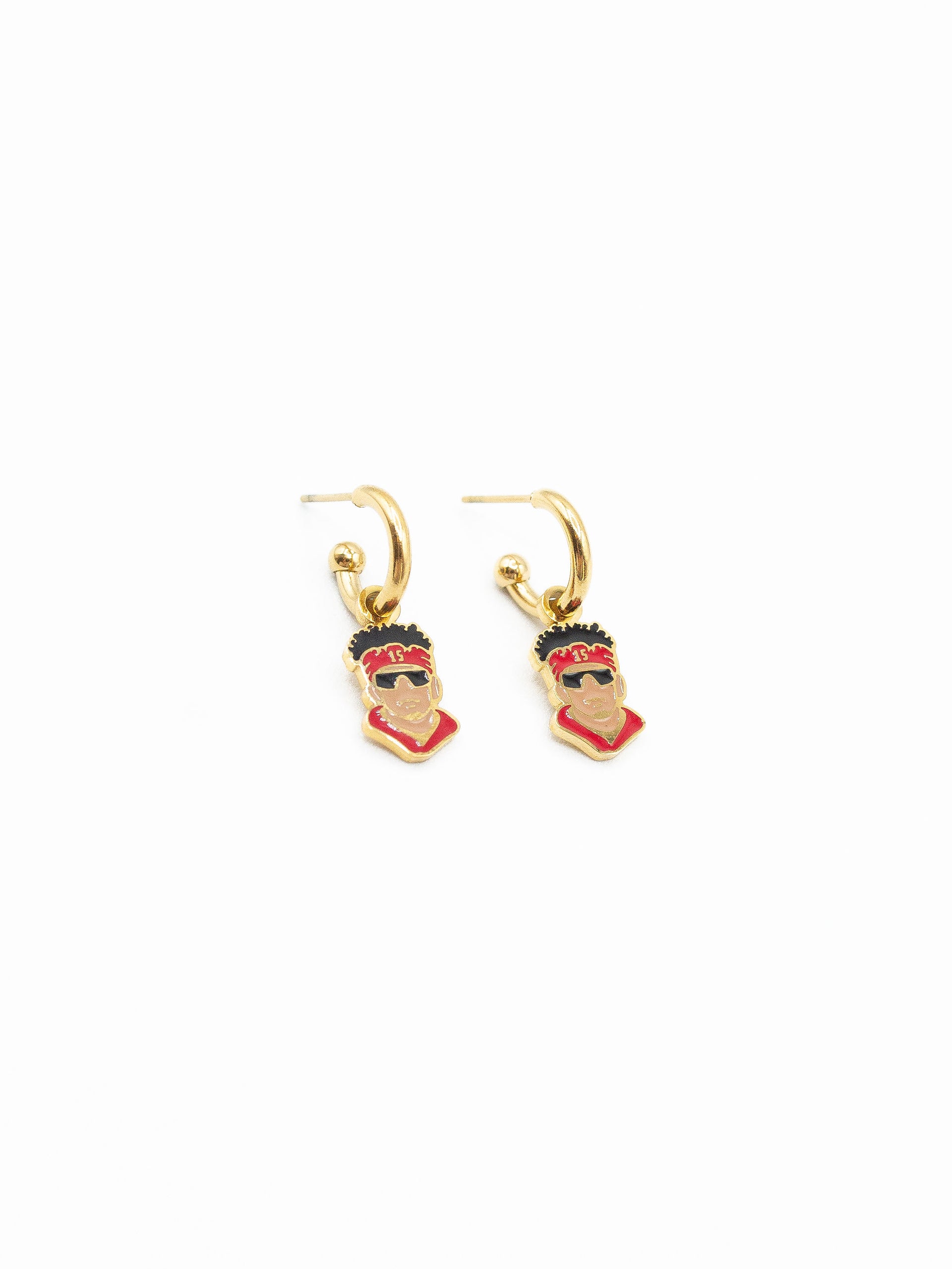 Kansas City #15 Quarterback Profile Huggie Hoop Earrings