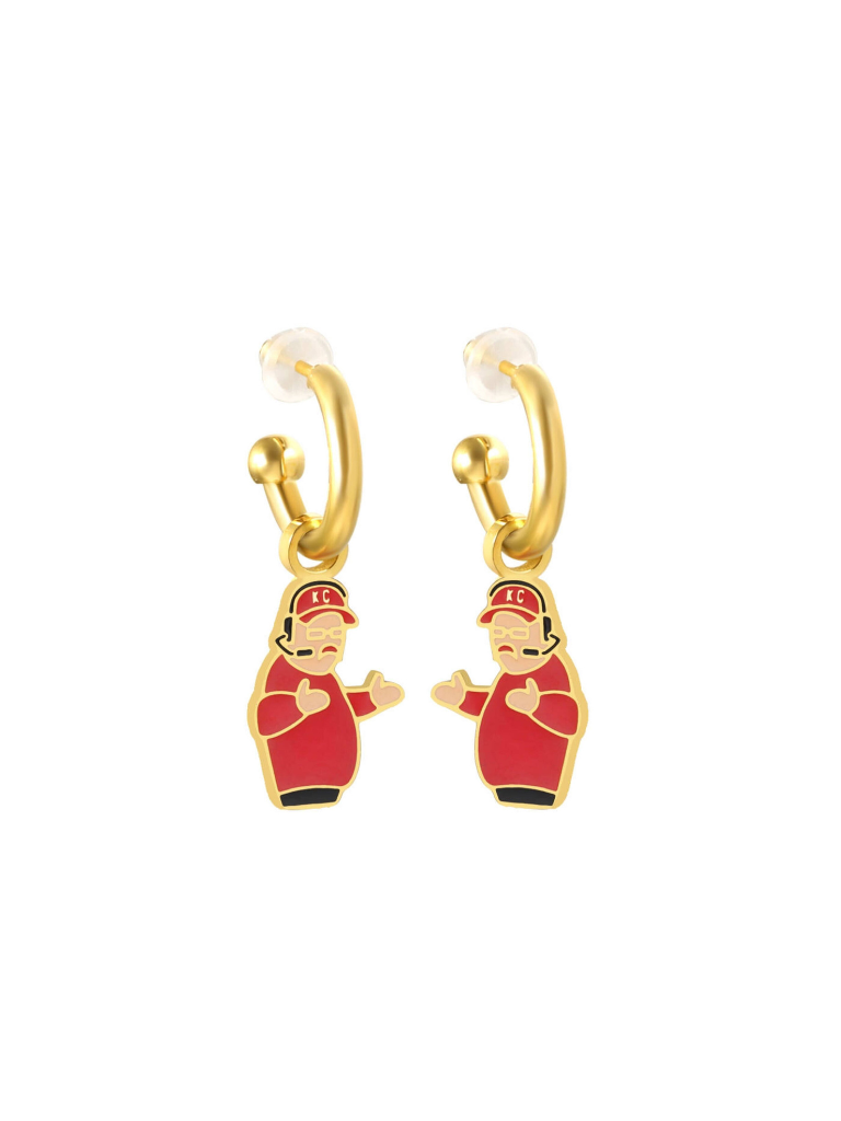 Kansas City Chiefs Sideline Coach Huggie Hoop Earrings