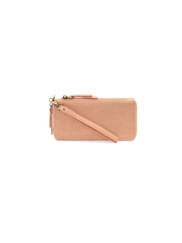 Crepe Pink Chloe Zip Around Wallet/Wristlet