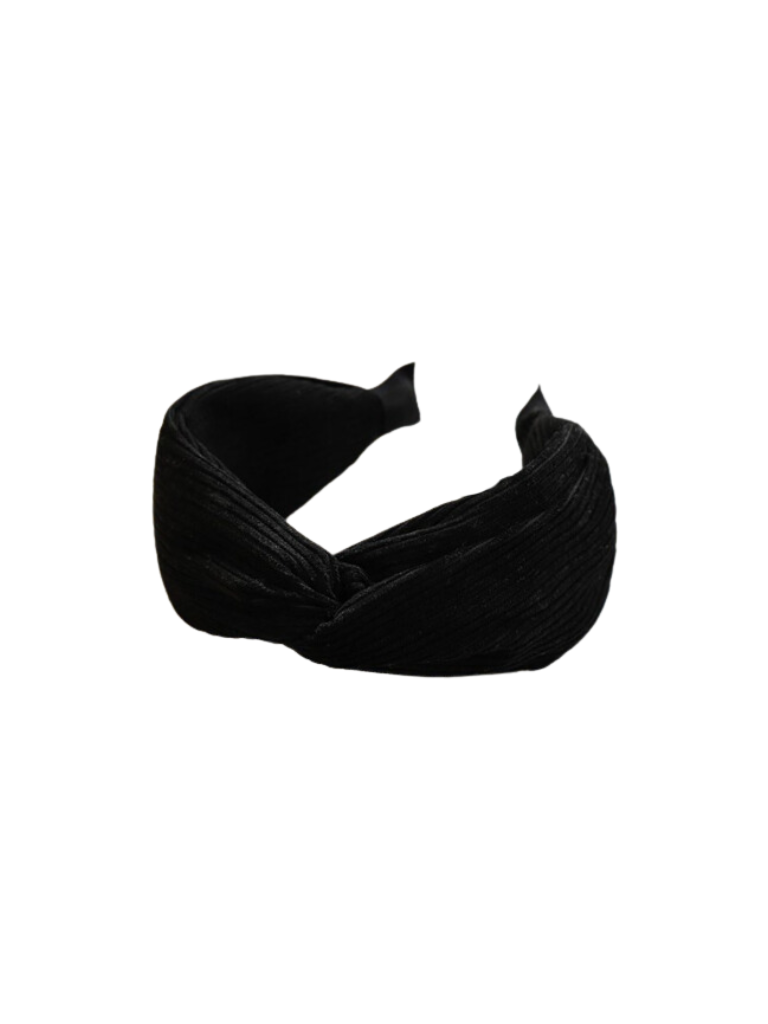 Black Corduroy Twist Headband