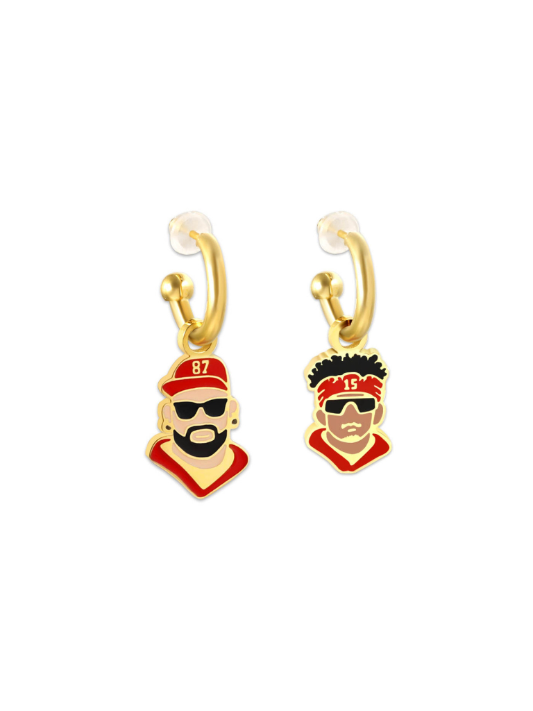 Kansas City #15 #87 Profile Huggie Hoop Earrings EB and Co