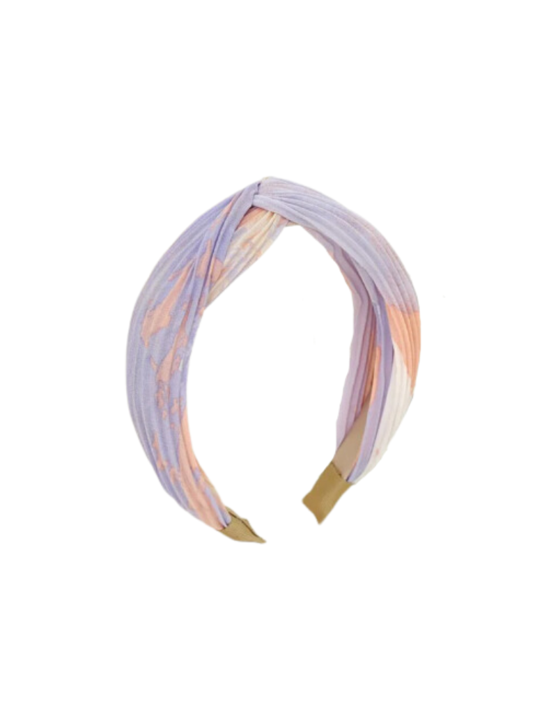 Pink, Peach Tie Dye Ribbed Top Knot Headband