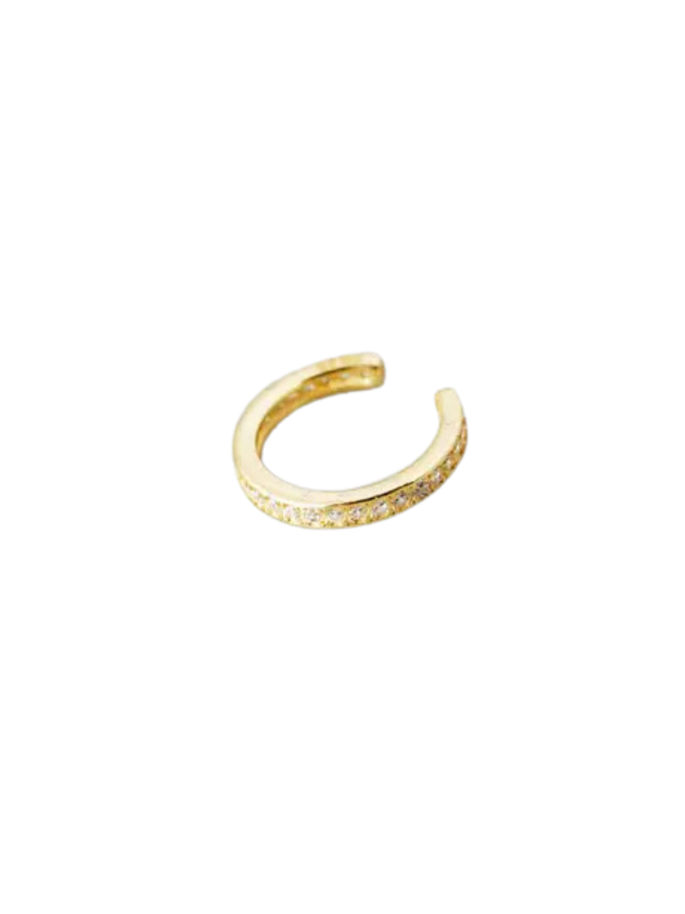 Gold Plated S925 Silver CZ Round Ear Cuff