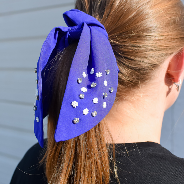 Kansas City Blue Beaded Scrunchie