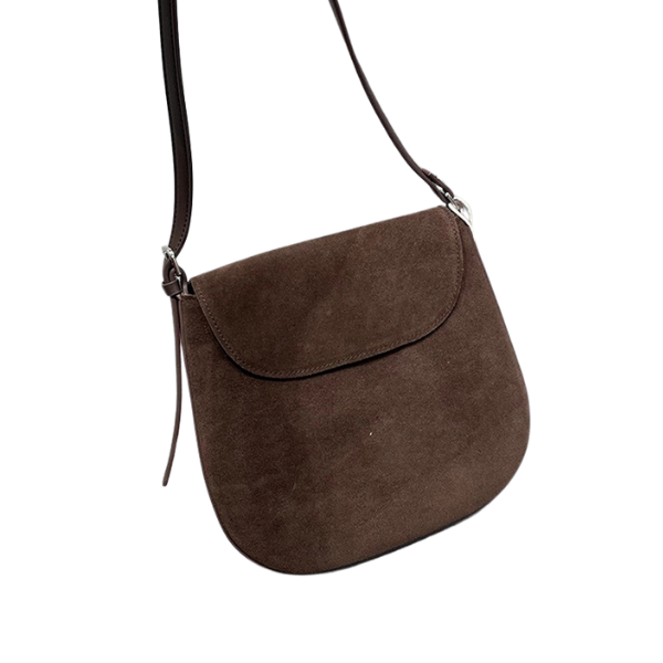 Suede Flap Crossbody Bag