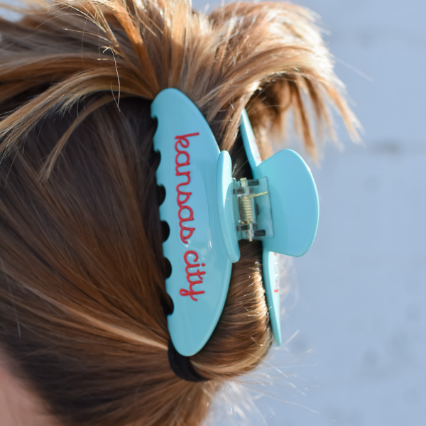 Kansas City Soccer Teal &amp; Red Claw Clip