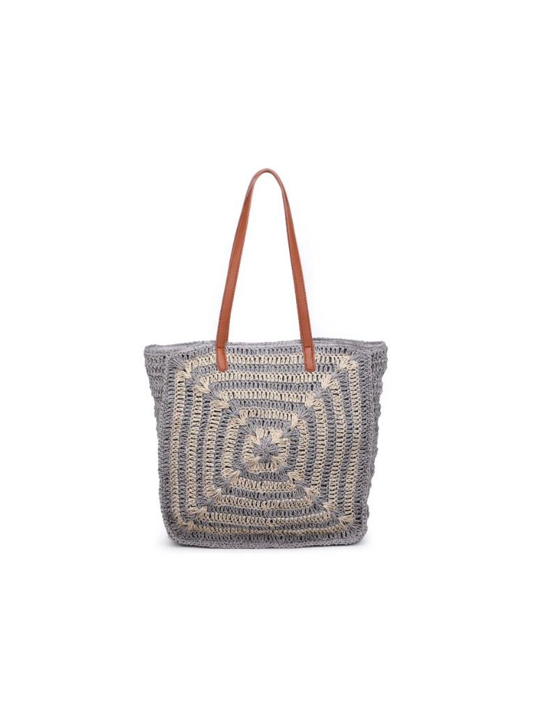 Tan & Grey Palmyra Tote Bag