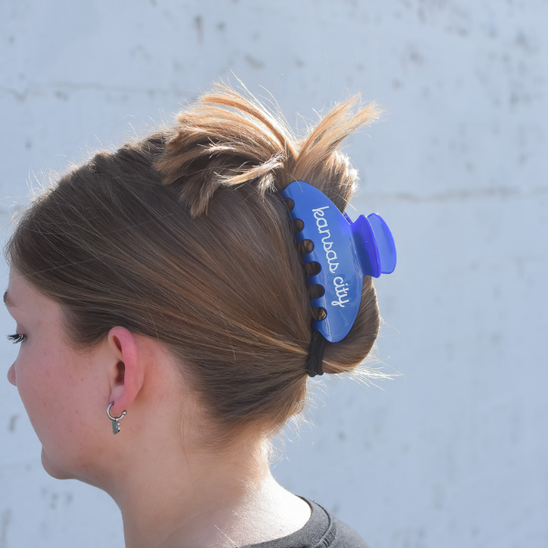 Kansas City Blue Script Claw Clip