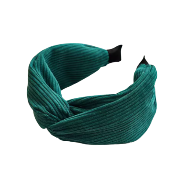 Corduroy Twisted Headband - Dark Teal
