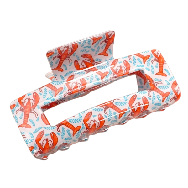 'Coastal Charm' Claw Clip - Blue Lobster