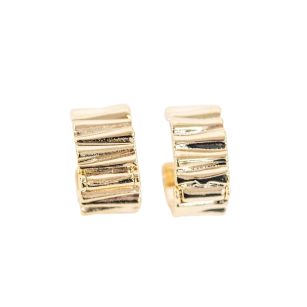 Ripple Huggie Clicker Hoop Earrings