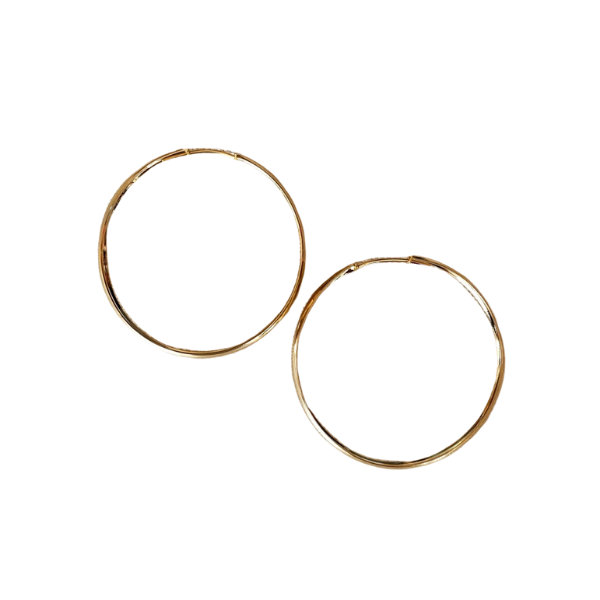 18k Gold Filled Simple Continuous Hoop Earrings