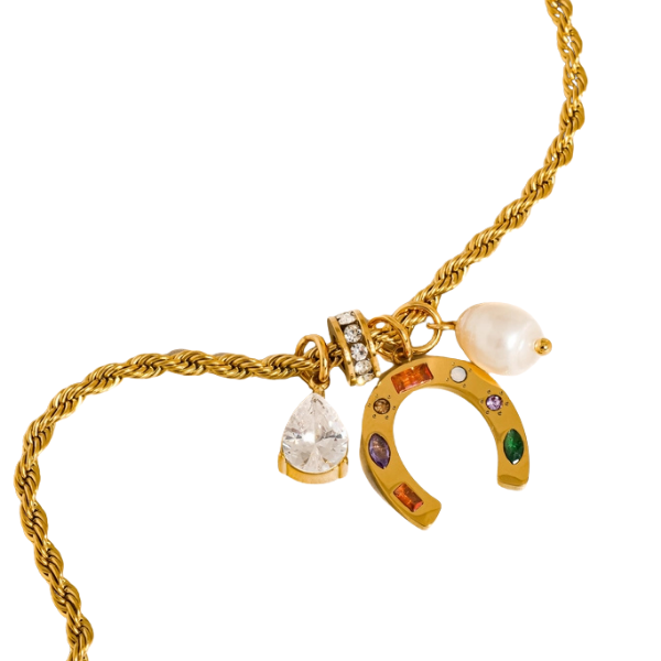Western 18K Gold Non-Tarnish Horseshoe Charm Necklace