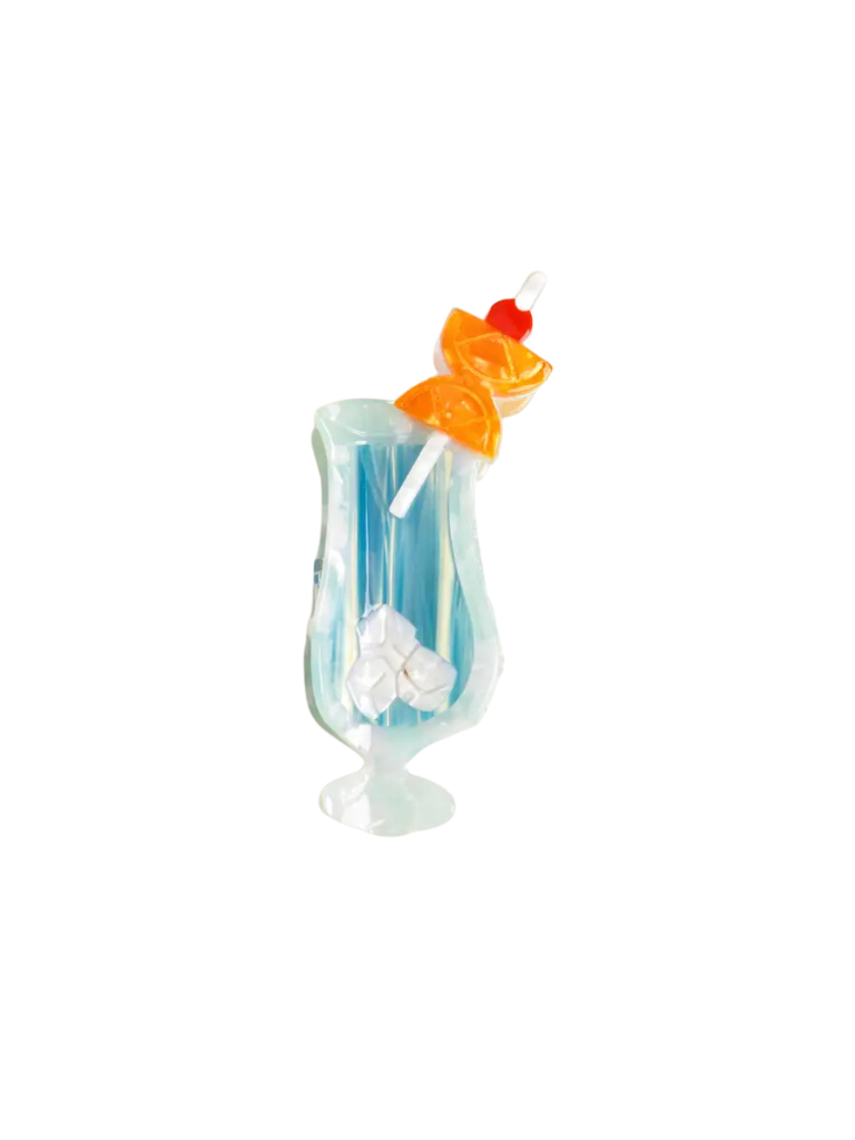 Blue Summer Drink Claw Clip