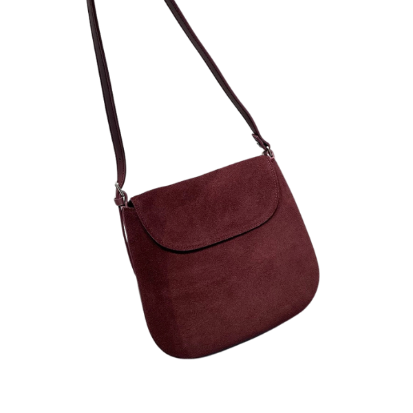 Suede Flap Crossbody Bag