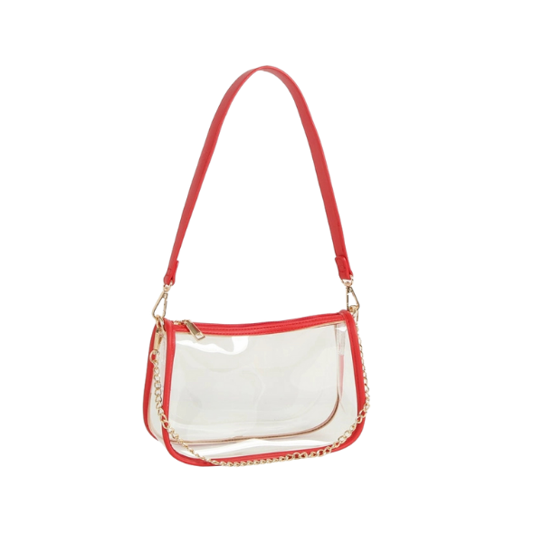 Clear Should Bag w/Metal Chain Strap