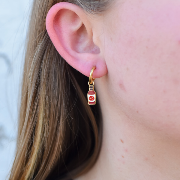 Kansas City BBQ Bottle Hoop Earrings