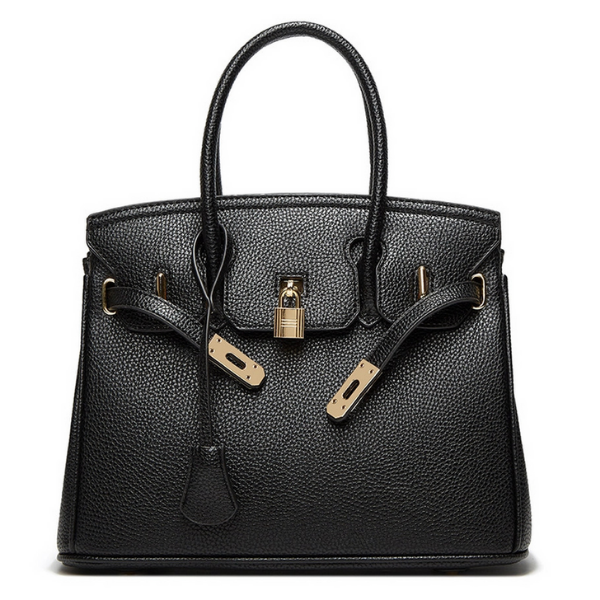 Classic Satchel Bag w/Buckle Detail