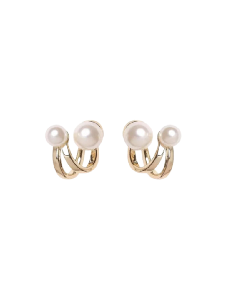 Pearl Stud Illusion Earrings