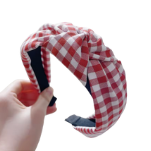 'Picnic Plaid' Top Knot Headband