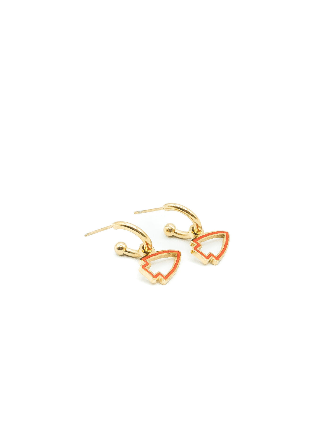 Kansas City Red Arrowhead Huggie Hoop Earrings