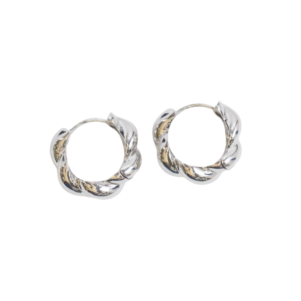 Twisted Huggie Hoop Earrings