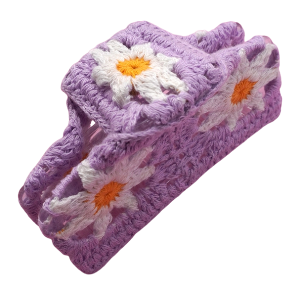 Crocheted Covered Claw Clip