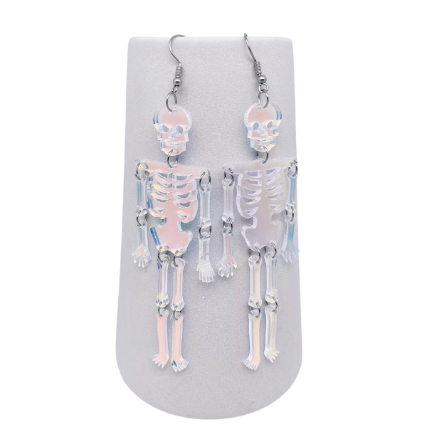 Iridescent Skeleton Dangle Earrings
