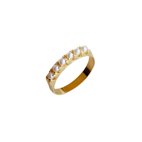 18k Gold Filled Mini Pearls Ring