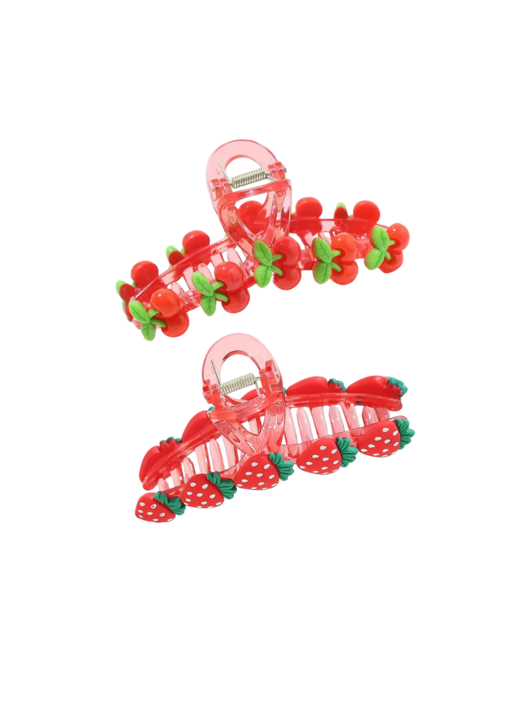 Strawberry & Cherry Claw Clip Set