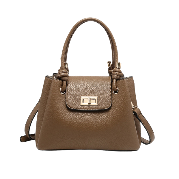 Zoey Triple Compartment Twist-Lock Closing Satchel