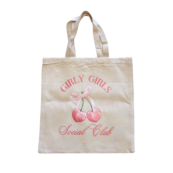 Canvas Tote - Bows & Cherries