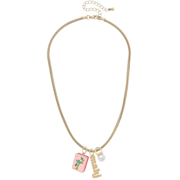 Mahjong Gold Charm Necklace