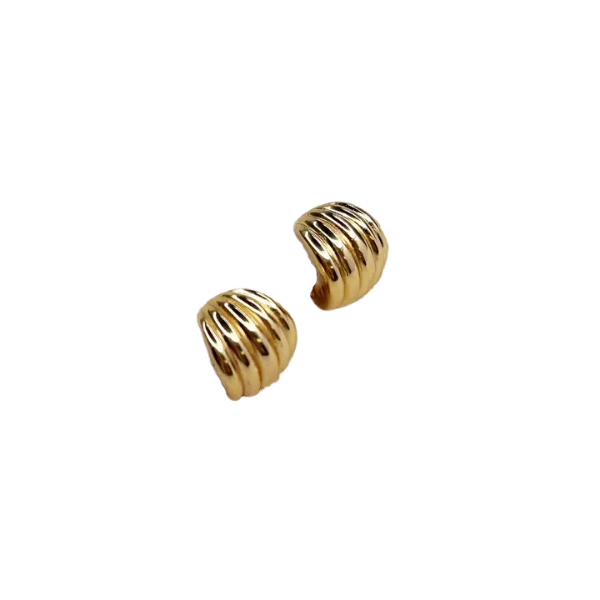 18k Gold Filled Ridged Hoop Earrings