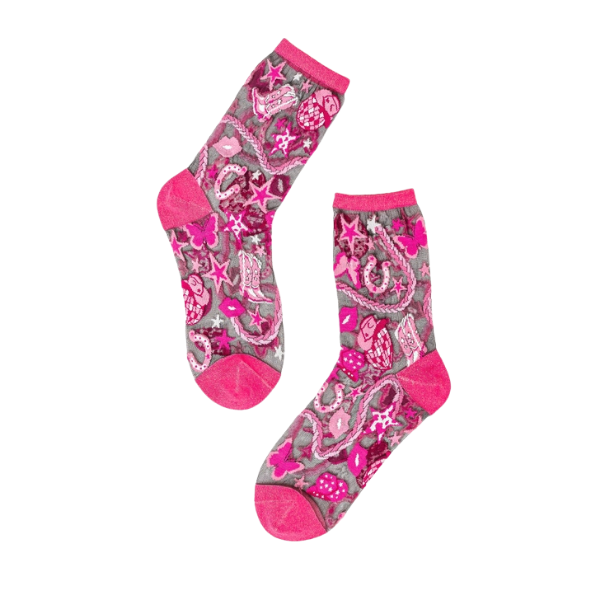 'Disco Barbie' Black Sheer Socks