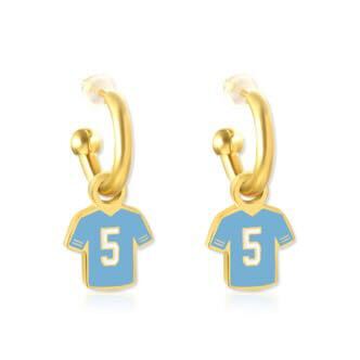 Kansas City #5 Jersey Huggie Hoop Earrings